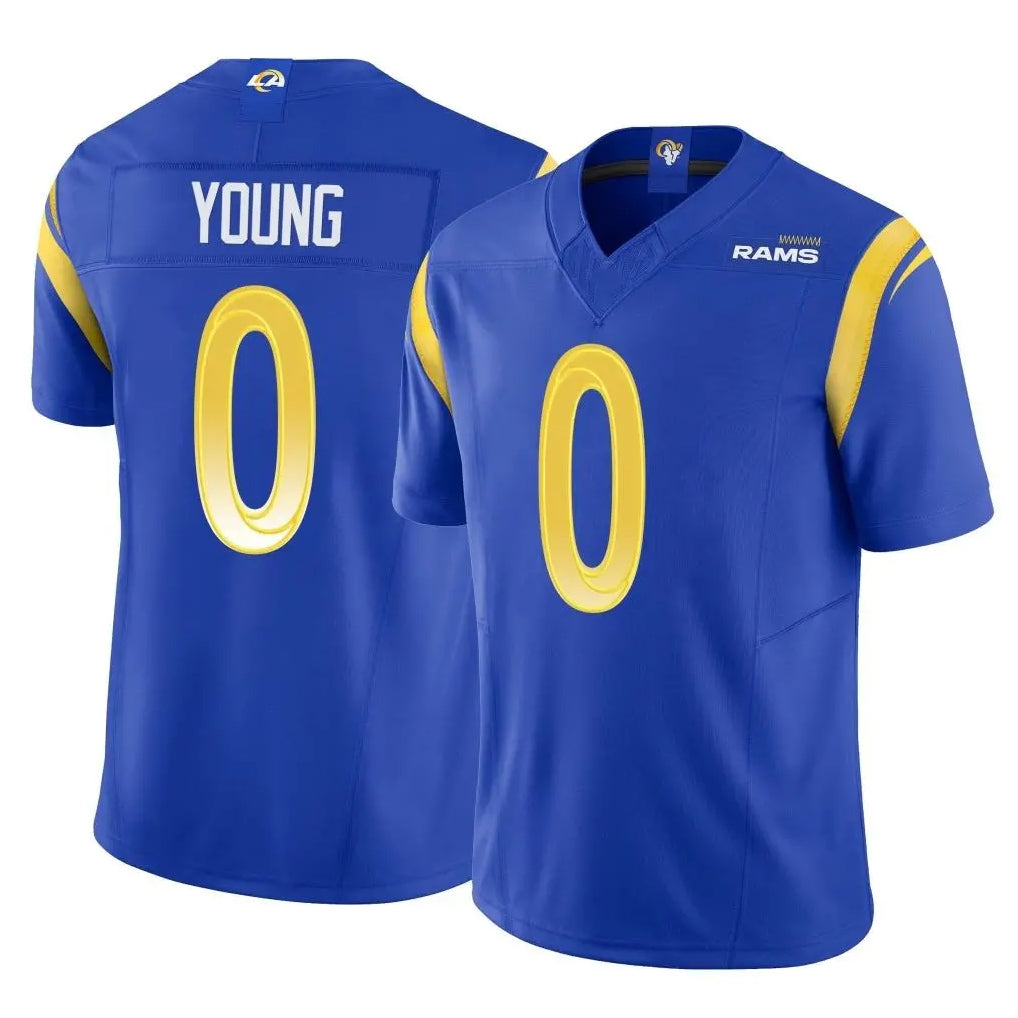harde LA.Rams #0 Byron Young Player Royal Limited Vapor F.U.S.E. Home Game Stitched Jerseys