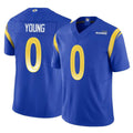 harde LA.Rams #0 Byron Young Player Royal Limited Vapor F.U.S.E. Home Game Stitched Jerseys