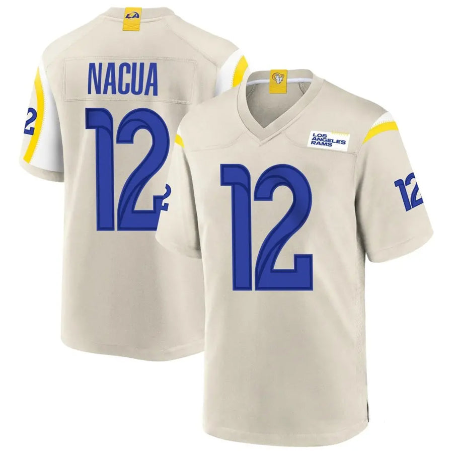 harde LA.Rams #12 Puka Nacua Player Bone Replica Game Stitched Jerseys