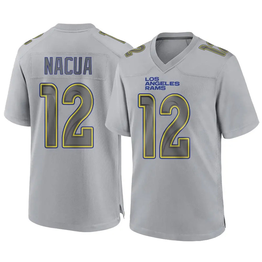 harde LA.Rams #12 Puka Nacua Player Gray Atmosphere Fashion Game Stitched Jerseys