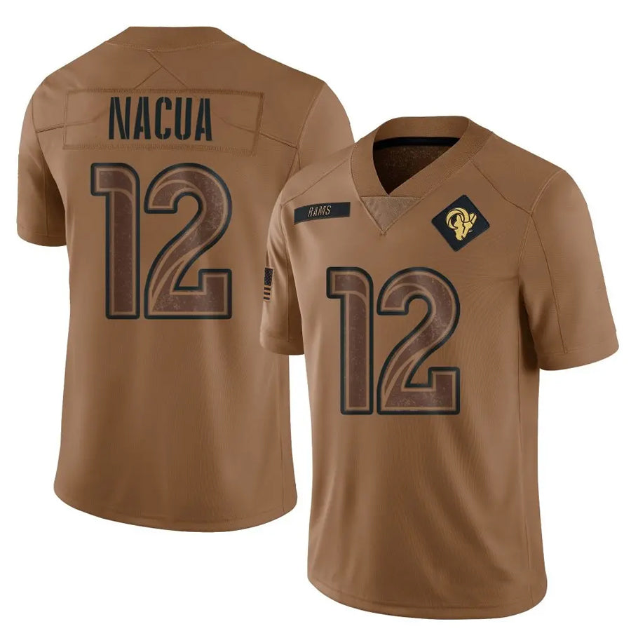 harde LA.Rams #12 Puka Nacua Player Limited Brown Salute To Service Stitched Jerseys