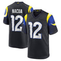 harde LA.Rams #12 Puka Nacua Player Midnight Blue Rivalries Collection Game Stitched Jerseys