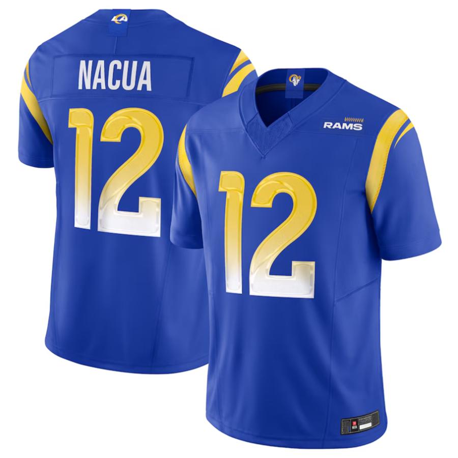 harde LA.Rams #12 Puka Nacua Royal Vapor F.U.S.E. Limited Player Stitched Jerseys