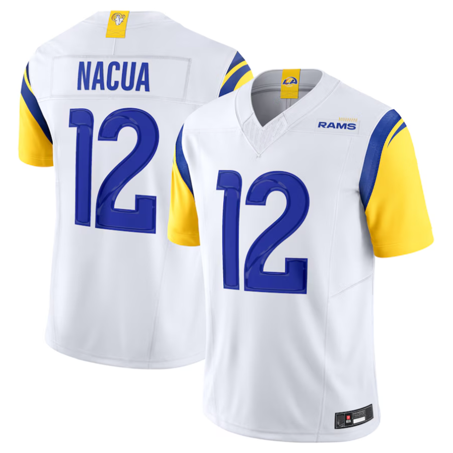 harde LA.Rams #12 Puka Nacua White Vapor F.U.S.E. Limited Player Stitched Jerseys