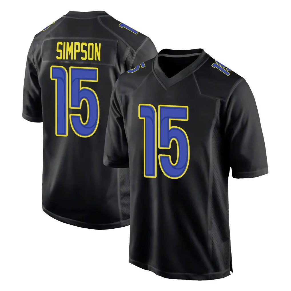 harde LA.Rams #15 Ty Simpson Player Black Fashion Limited Home Game Stitched Jerseys