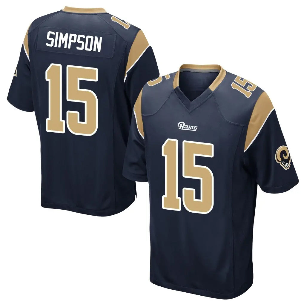 harde LA.Rams #15 Ty Simpson Player Navy Home Game Stitched Jerseys
