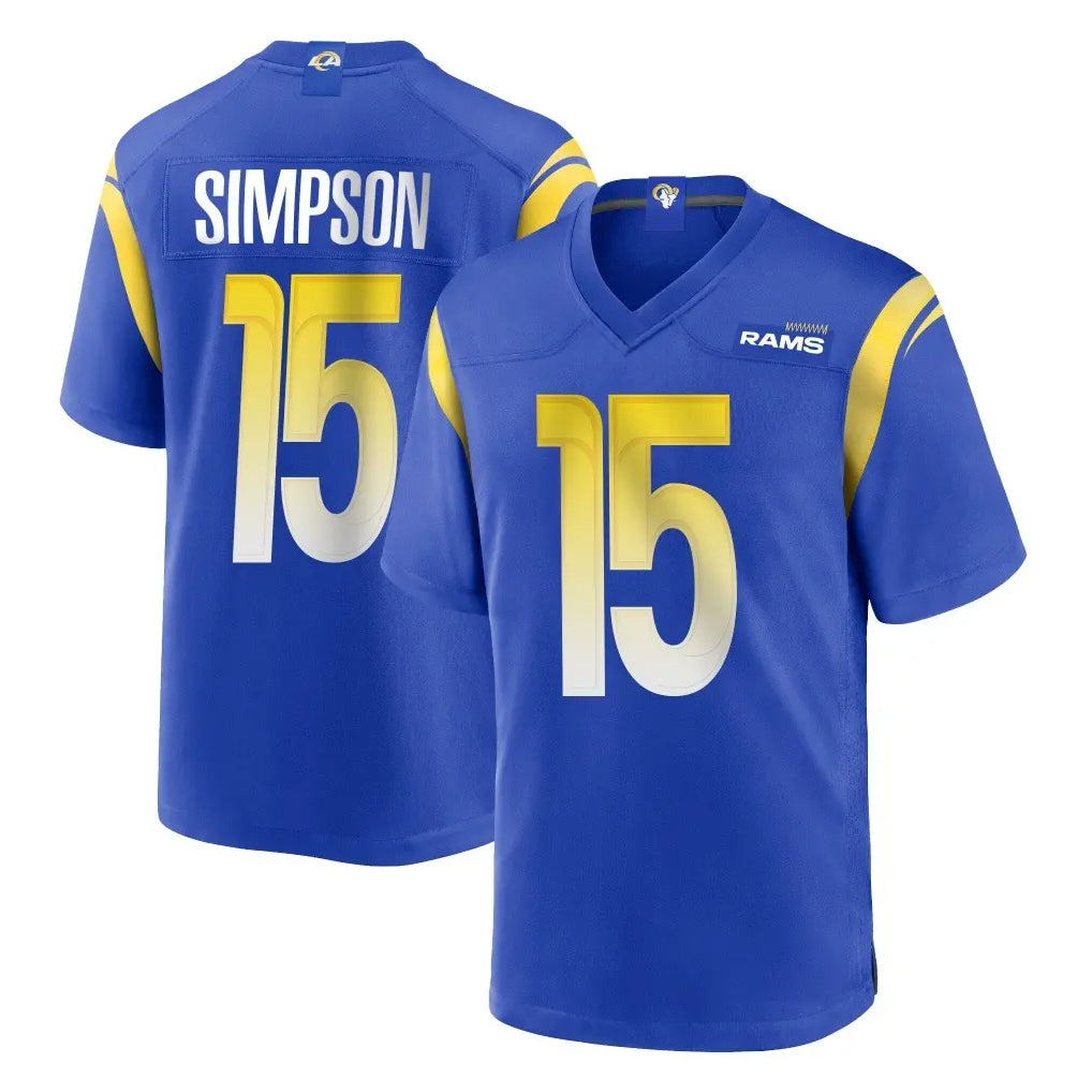 harde LA.Rams #15 Ty Simpson Player Royal Home Game Stitched Jerseys