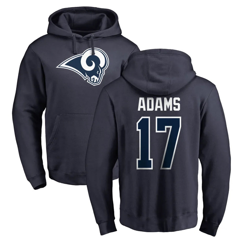 harde LA.Rams #17 Davante Adams Player Navy Pullover Hoodie Limited Game Stitched Jerseys