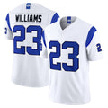 harde LA.Rams #23 Kyren Williams Player Fearsome White Limited Vapor F.U.S.E. Home Game Stitched Jerseys