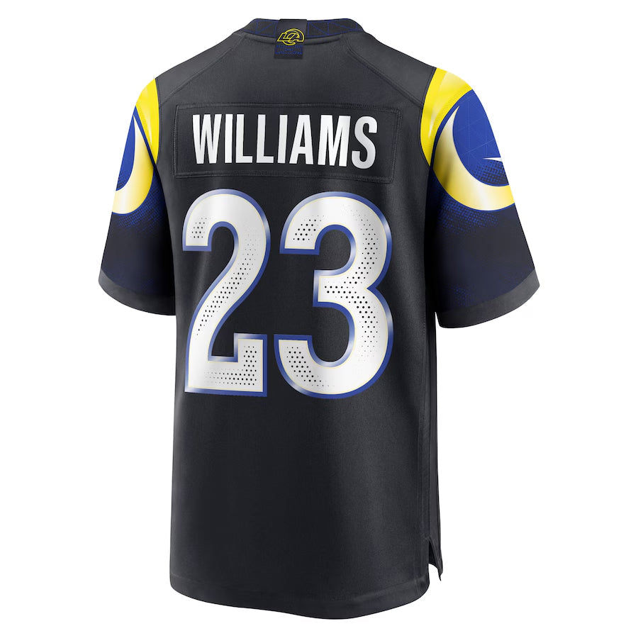 harde LA.Rams #23 Kyren Williams Player Midnight Blue Rivalries Collection Game Stitched Jerseys