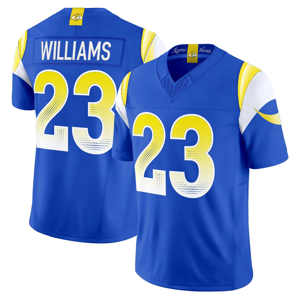 harde LA.Rams #23 Kyren Williams Player Royal Rivalries Vapor Limited Home Game Stitched Jerseys