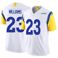 harde LA.Rams #23 Kyren Williams Player White Limited Vapor F.U.S.E. Stitched Jerseys