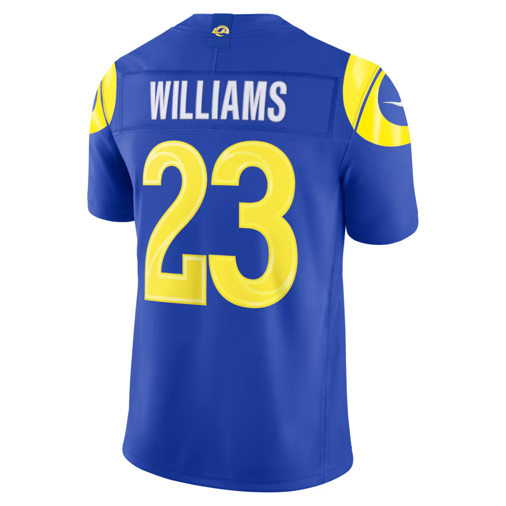 harde LA.Rams #23 Kyren Williams Royal Team Vapor F.U.S.E. Stitched Limited Jerseys