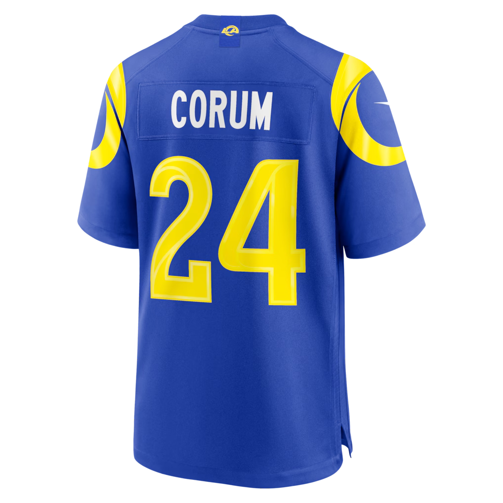 harde LA.Rams #24 Blake Corum Royal Game Stitched Jerseys