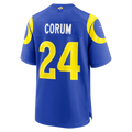 harde LA.Rams #24 Blake Corum Royal Game Stitched Jerseys