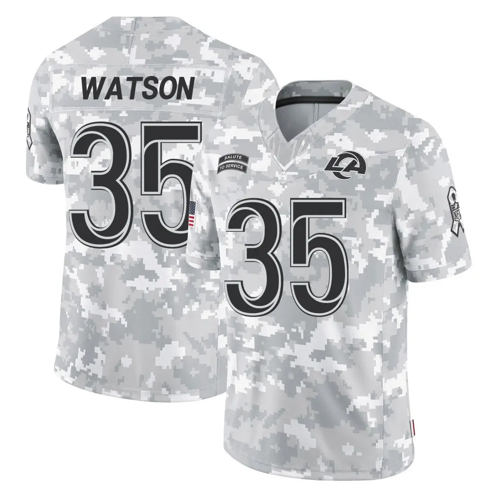harde LA.Rams #35 Jaylen Watson Player Arctic Camo Salute To Service Limited Game Stitched Jerseys