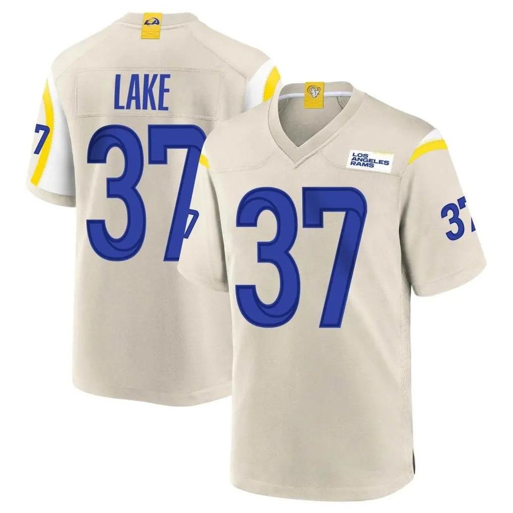 harde LA.Rams #37 Quentin Lake Player Bone Home Game Stitched Jerseys