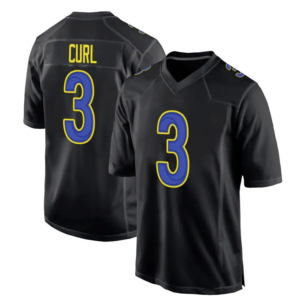 harde LA.Rams #3 Kam Curl Player Black Fashion Limited Home Game Stitched Jerseys