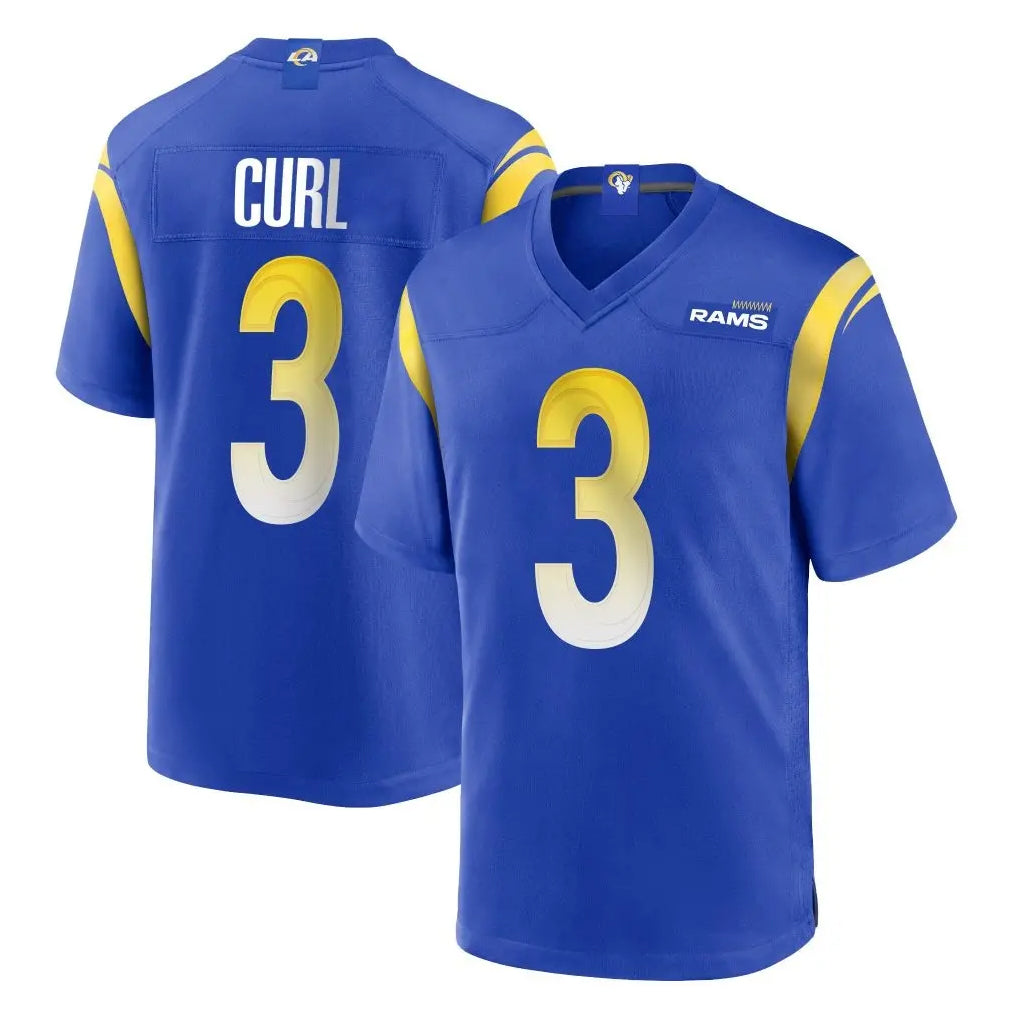 harde LA.Rams #3 Kam Curl Player Royal Home Game Stitched Jerseys