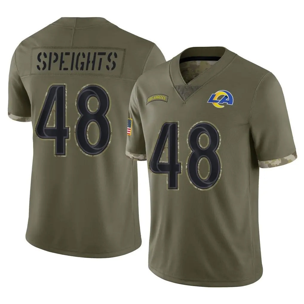 harde LA.Rams #48 Omar Speights Player Olive Salute To Service Limited Stitched Jerseys