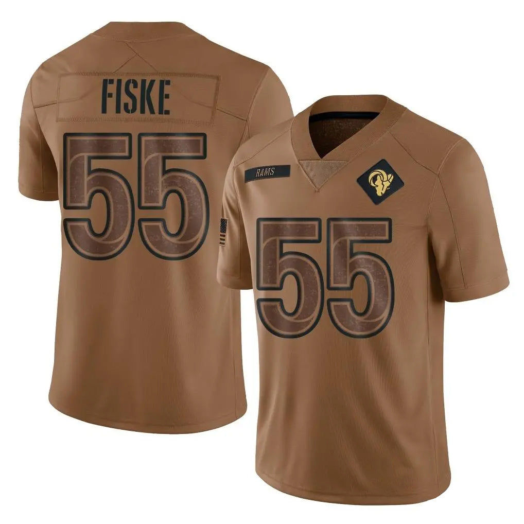 harde LA.Rams #55 Braden Fiske Player Brown Salute To Service Limited Stitched Jerseys