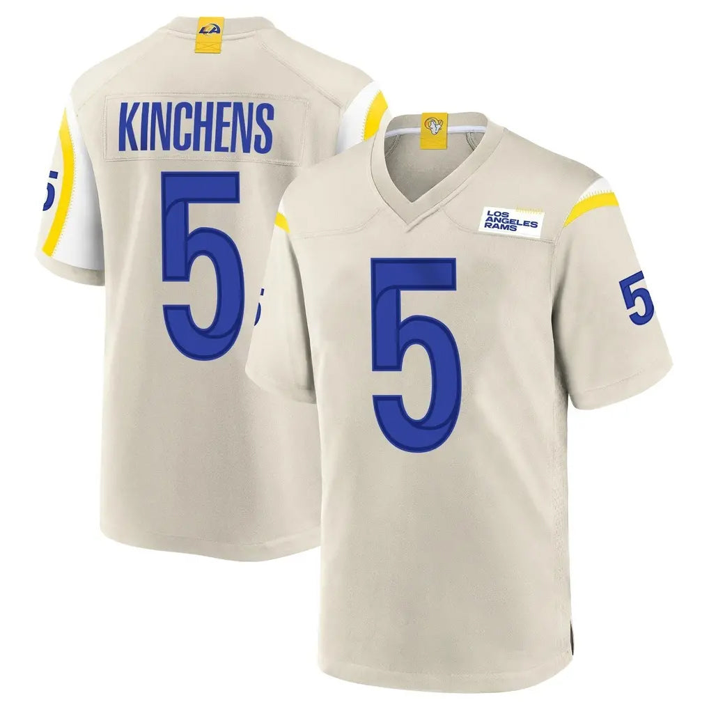 harde LA.Rams #5 Kamren Kinchens Player Bone Home Game Stitched Jerseys