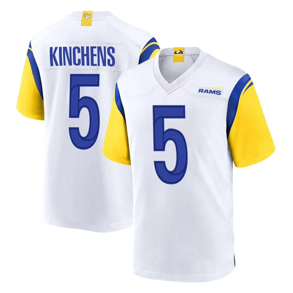 harde LA.Rams #5 Kamren Kinchens Player White Home Game Stitched Jerseys