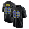 harde LA.Rams #69 Kevin Dotson Player Black Fashion Limited Home Game Stitched Jerseys