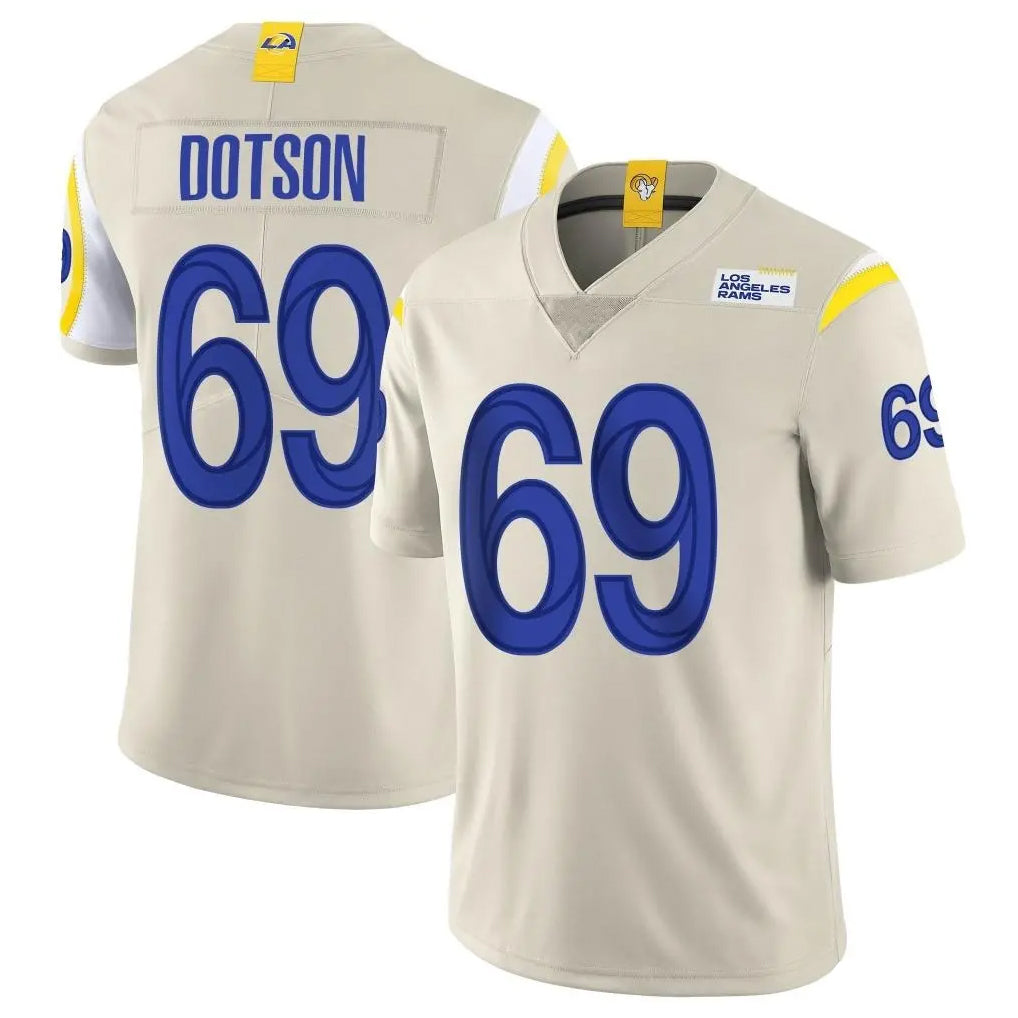 harde LA.Rams #69 Kevin Dotson Player Bone Limited Vapor Home Game Stitched Jerseys