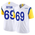 harde LA.Rams #69 Kevin Dotson Player White Limited Vapor F.U.S.E. Home Game Stitched Jerseys