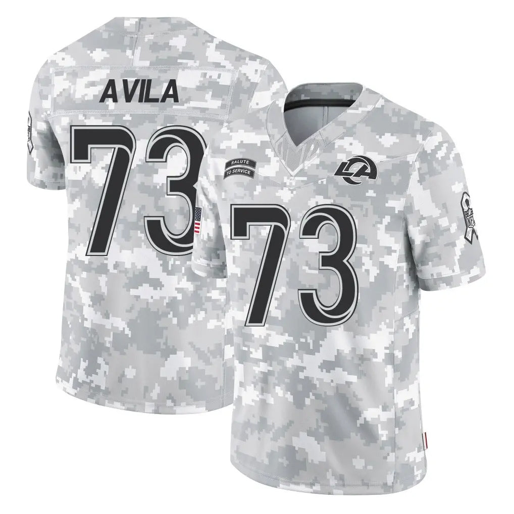 harde LA.Rams #73 Steve Avila Player Arctic Camo Salute To Service Limited Game Stitched Jerseys