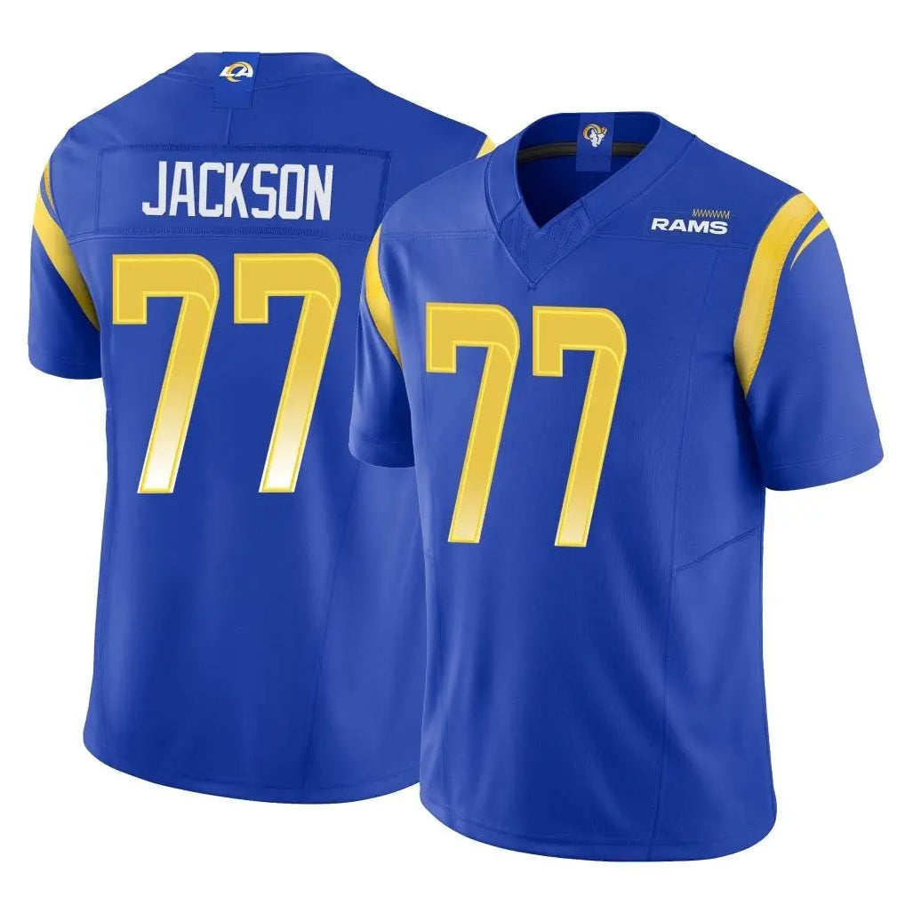 harde LA.Rams #77 Alaric Jackson Player Royal Limited Vapor F.U.S.E. Home Game Stitched Jerseys