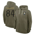 harde LA.Rams #84 Colby Parkinson Player Olive Salute to Service Pullover Hoodies Limited Stitched Jerseys