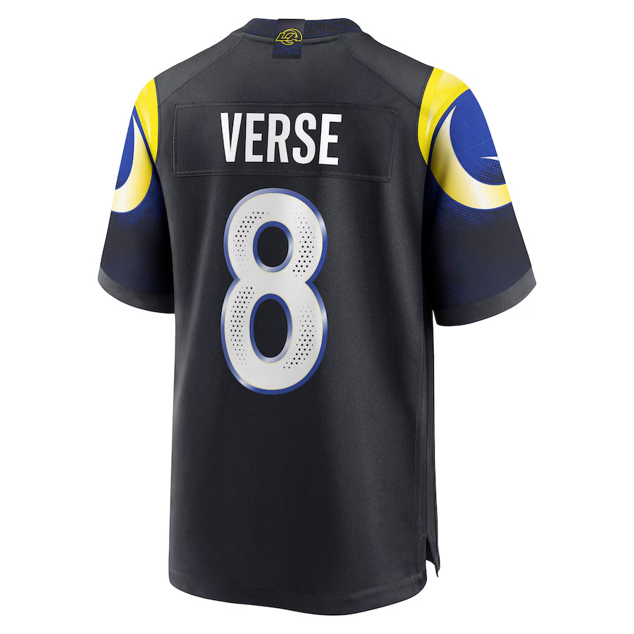 harde LA.Rams #8 Jared Verse Player Midnight Blue Rivalries Collection Game Stitched Jerseys