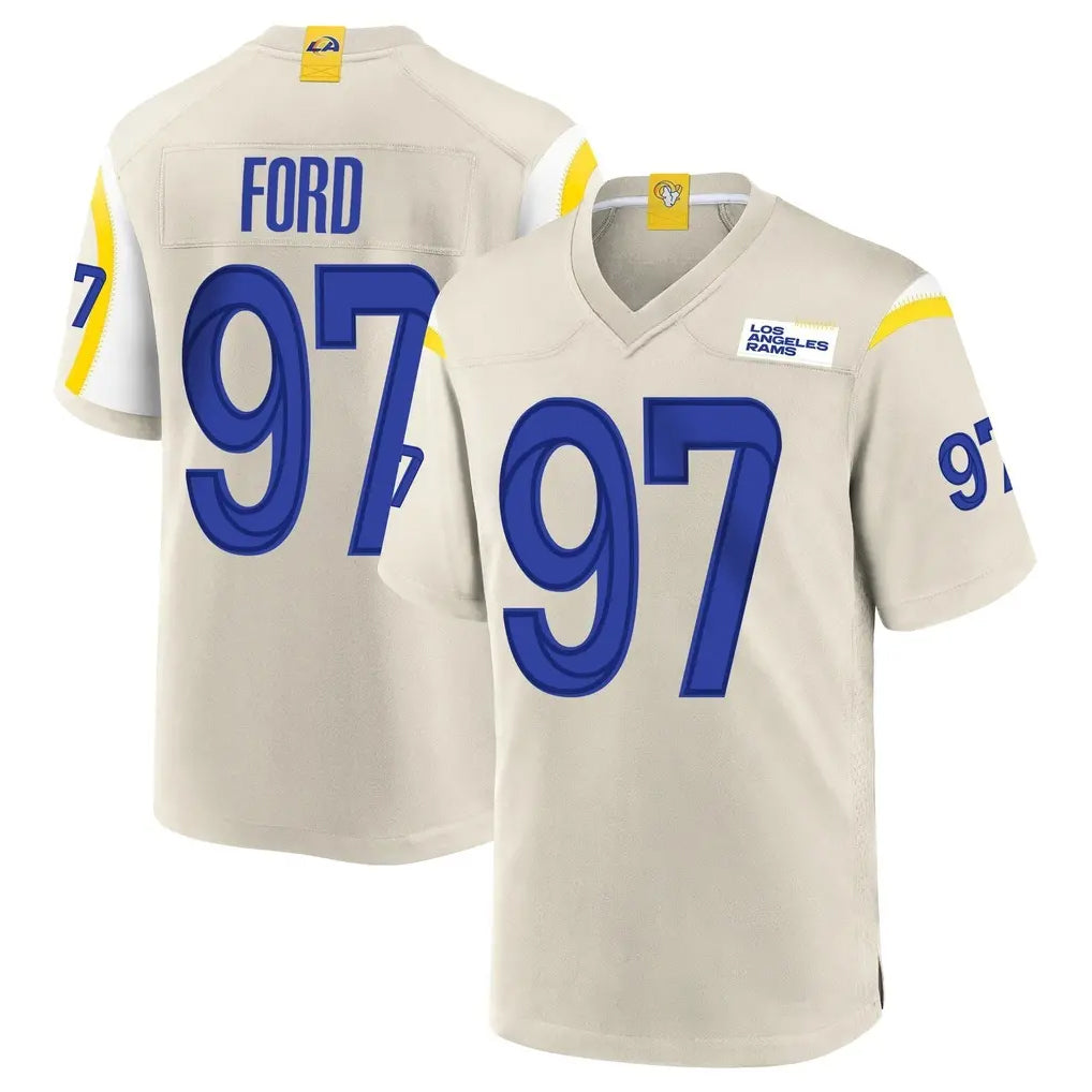 harde LA.Rams #97 Poona Ford Player Bone Home Game Stitched Jerseys