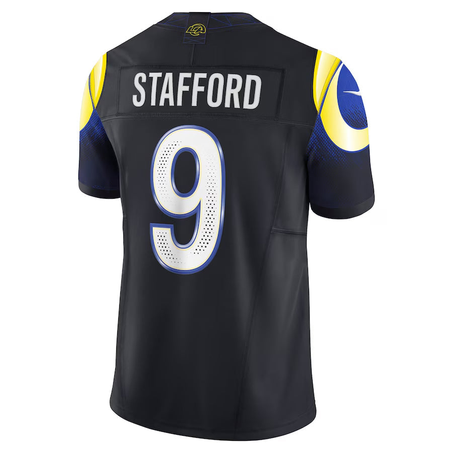 harde LA.Rams #9 Matthew Stafford Player Midnight Blue Rivalries Collection Vapor Limited Stitched Jerseys