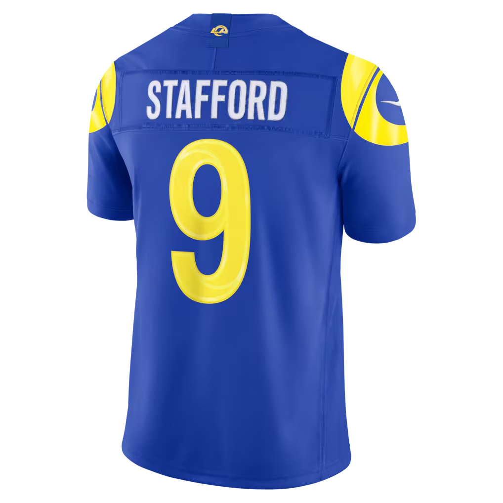 harde LA.Rams #9 Matthew Stafford Royal Team Vapor F.U.S.E. Stitched Limited Jerseys