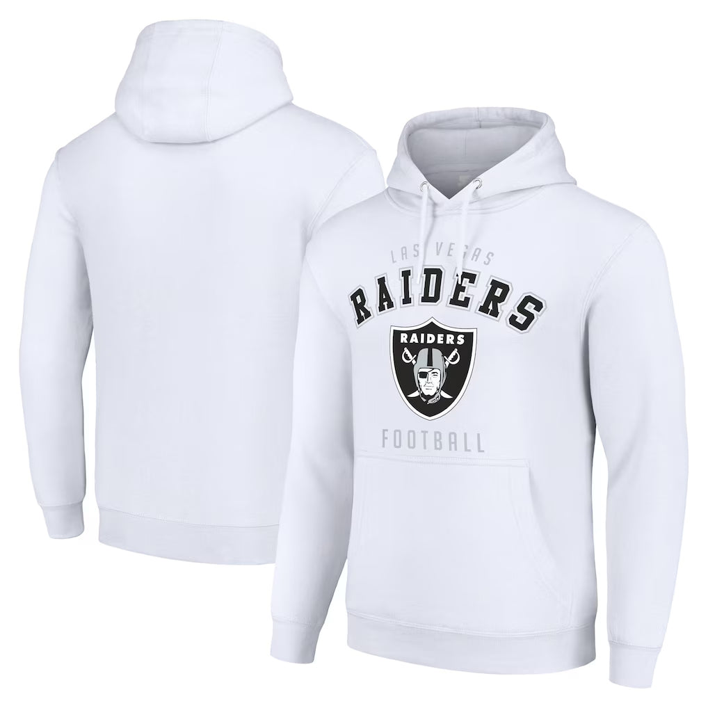 harde LV.Raiders White LOGO Pullover Hoodies Home Game Blank Player Stitched Jerseys