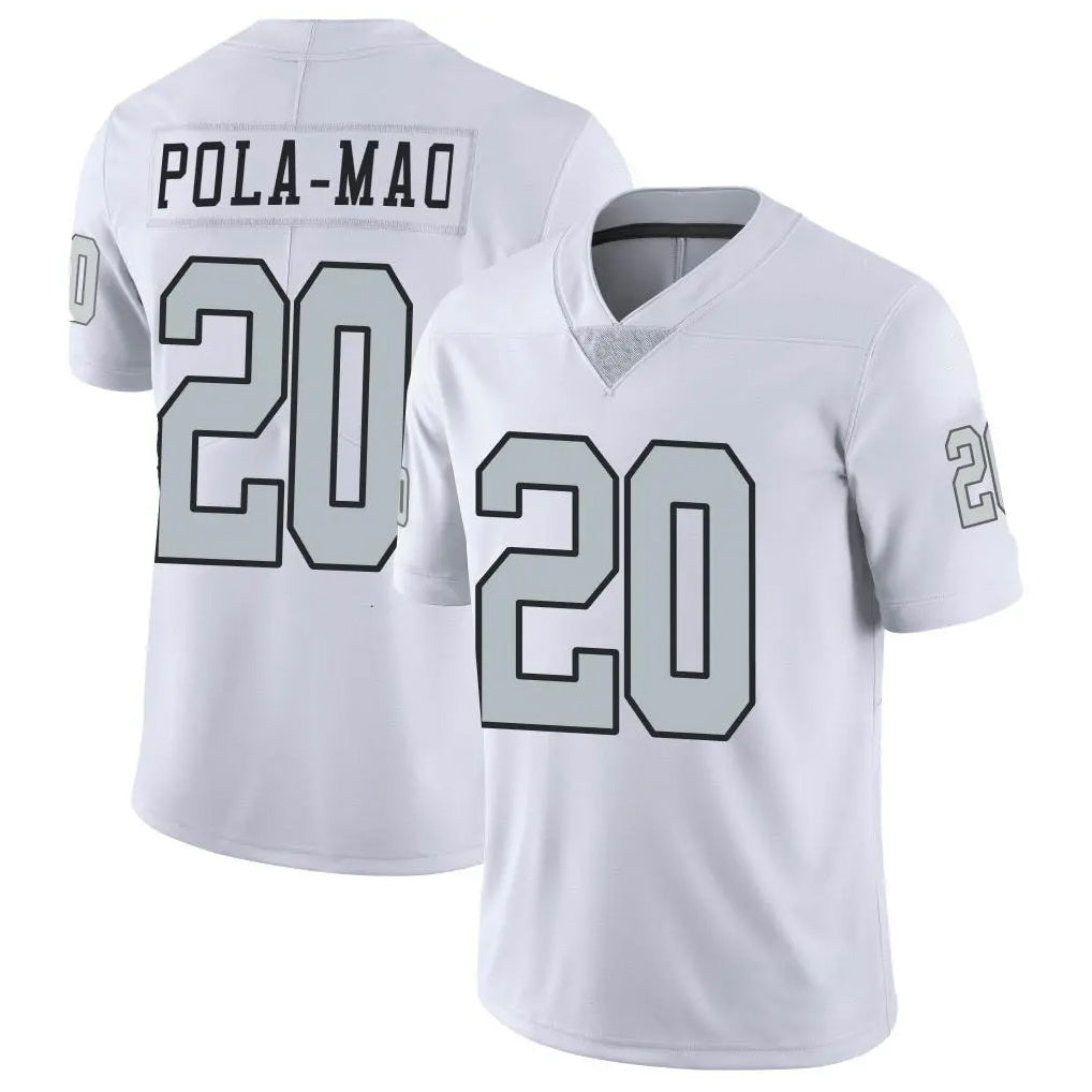 harde LV.Raiders #20 Isaiah Pola-Mao Player White Limited Color Rush Home Game Stitched Jerseys