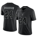 harde LV.Raiders #24 Charles Woodson Player RFLCTV Limited Black Stitched Jerseys