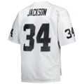 harde LV.Raiders #34 Bo Jackson Mitchell & Ness White Big & Tall 1988 Retired Player Replica Stitched Jerseys
