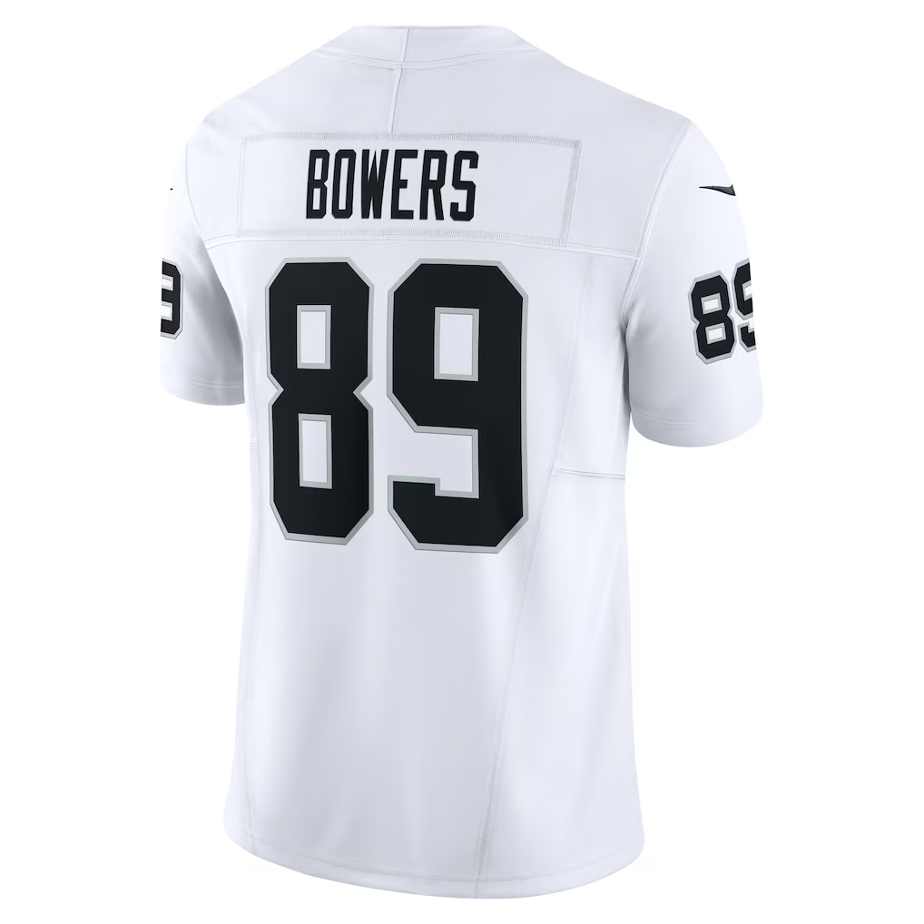 harde LV.Raiders #89 Brock Bowers White Vapor F.U.S.E. Limited Stitched Jerseys