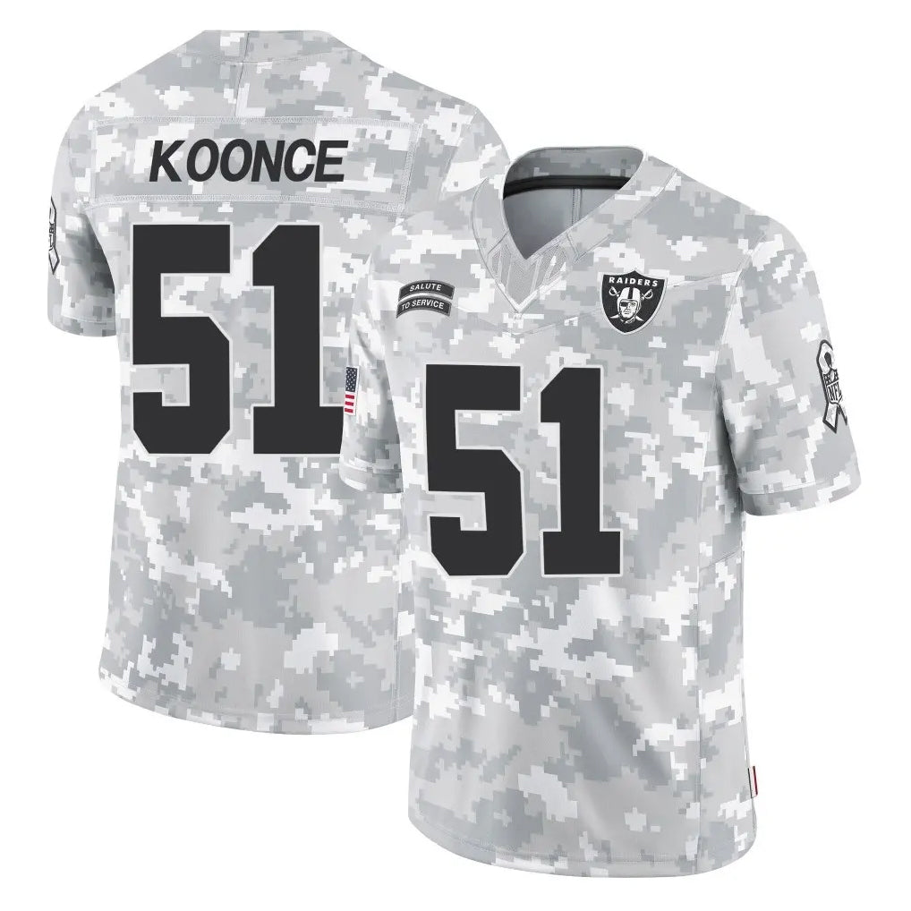 harde LV.Raiders #51 Malcolm Koonce Player Arctic Camo Salute To Service Limited Game Stitched Jerseys