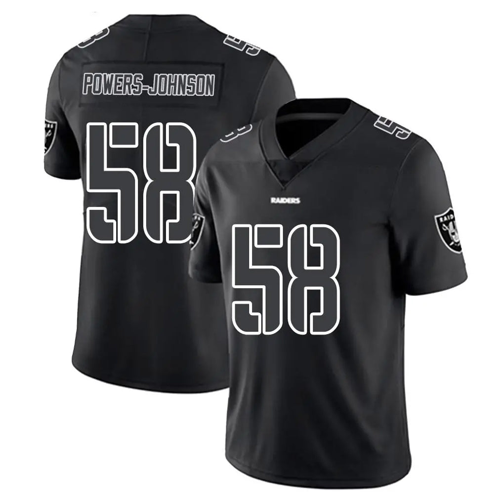 harde LV.Raiders #58 Jackson Powers-Johnson Player Black Limited Black Impact Home Game Stitched Jerseys