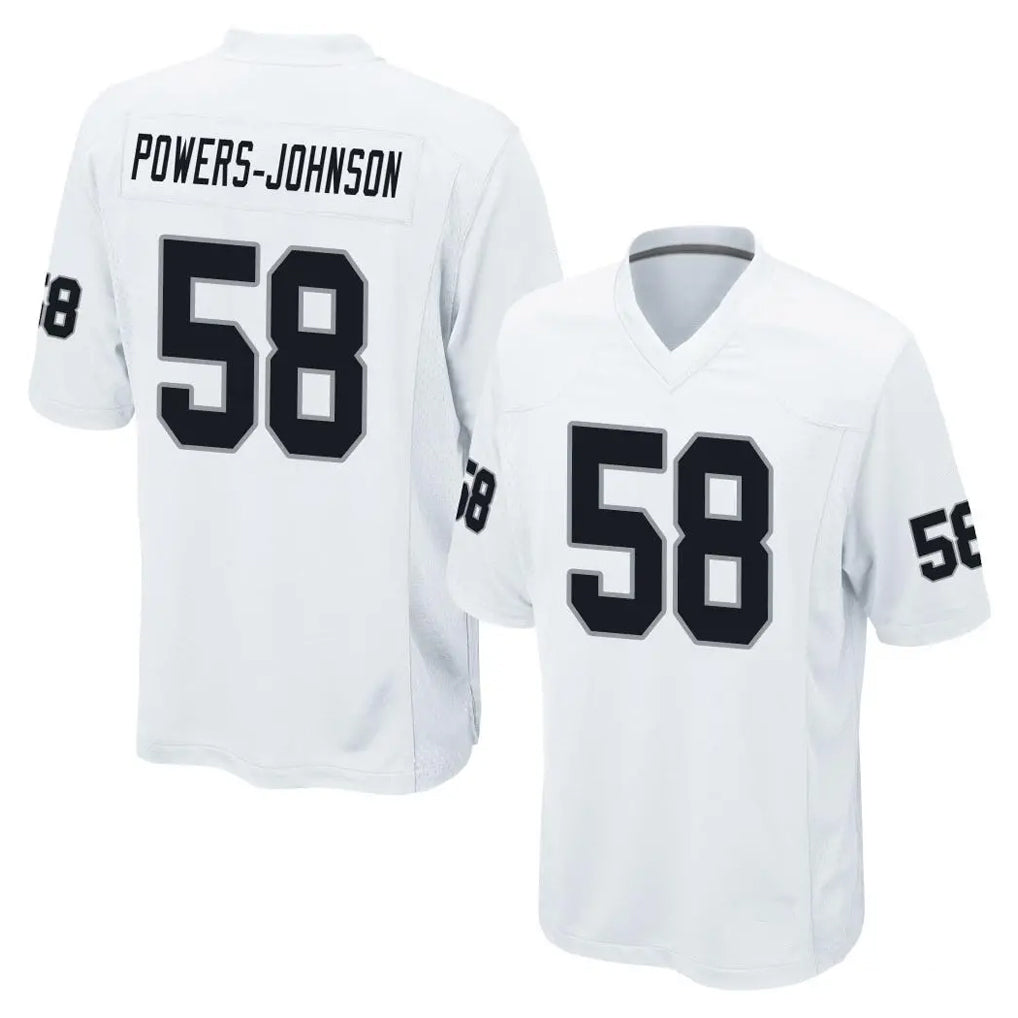 harde LV.Raiders #58 Jackson Powers-Johnson Player White Home Game Stitched Jerseys
