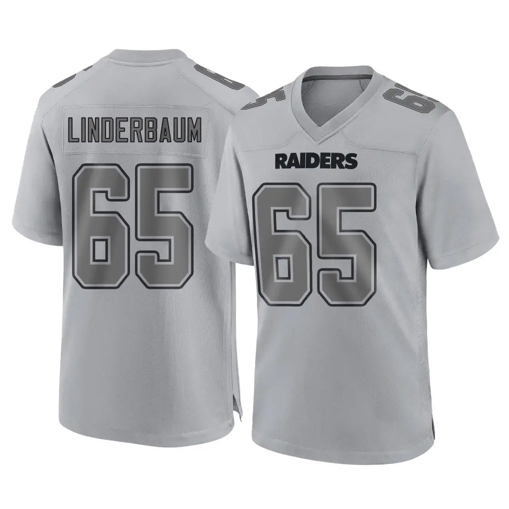 harde LV.Raiders #65 Tyler Linderbaum Player Gray Atmosphere Fashion Limited Game Stitched Jerseys
