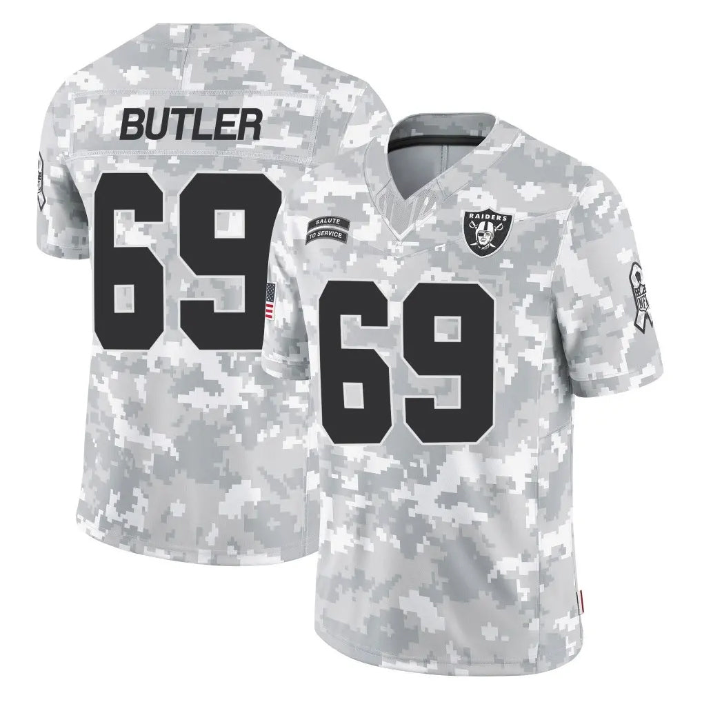 harde LV.Raiders #69 Adam Butler Player Arctic Camo Salute To Service Limited Game Stitched Jerseys