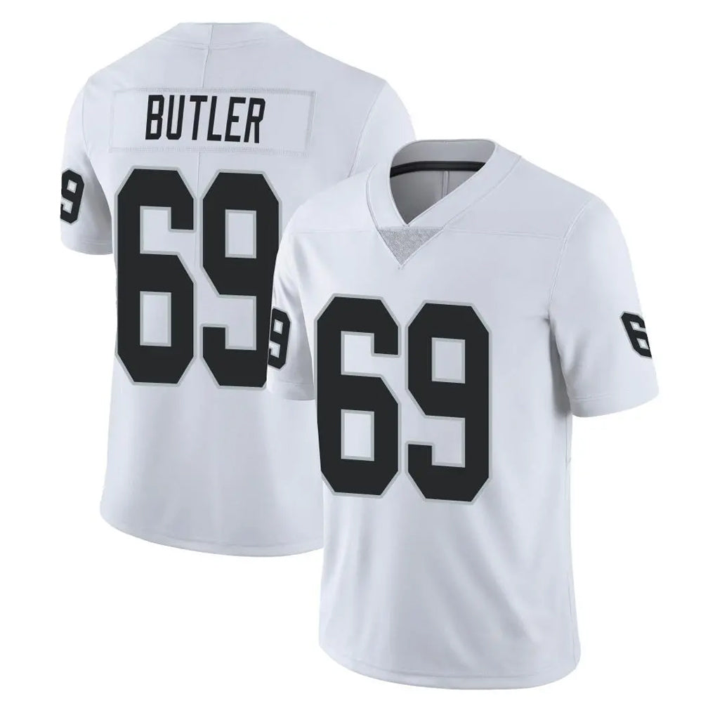 harde LV.Raiders #69 Adam Butler Player White Limited Vapor Untouchable Home Game Stitched Jerseys