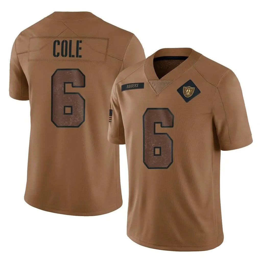 harde LV.Raiders #6 A.J. Cole Player Brown Salute To Service Limited Stitched Jerseys