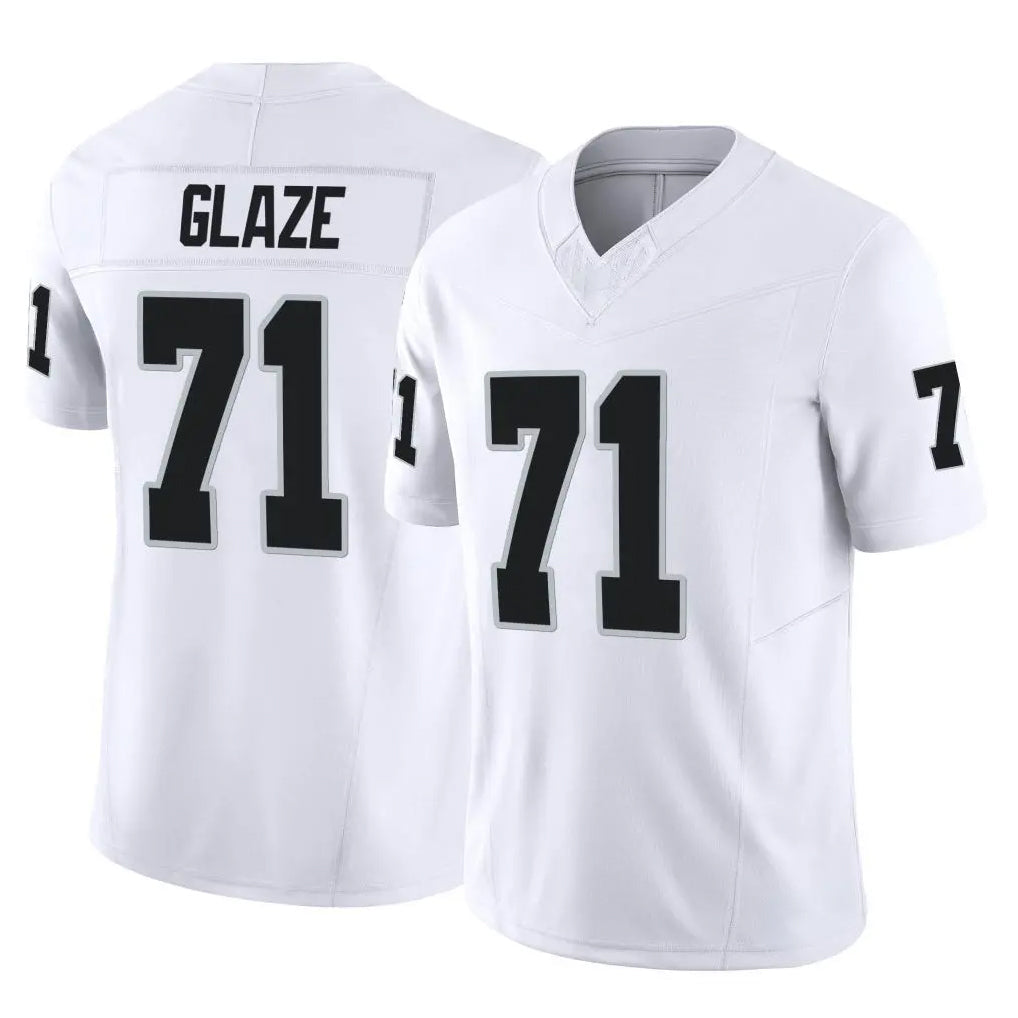 harde LV.Raiders #71 DJ Glaze Player White Limited Vapor F.U.S.E. Home Game Stitched Jerseys